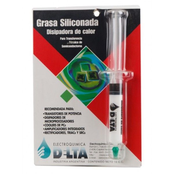 GRASA PARA MICROS (610803) BLANCA SILICONADA DISIPADORA DE CALOR 10 CC- DELTA - GS